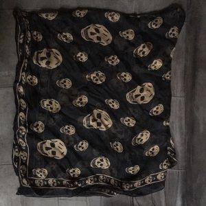 Alexander McQueen Black Skull Scarf